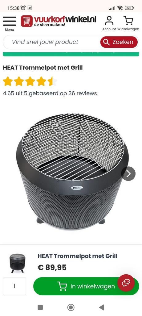Gloednieuwe Heat Firedrum/trommelpot met grill, Ophalen of Verzenden, Nieuw