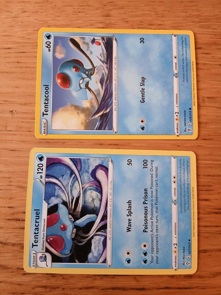 Pokémon Kaarten: Tentacool & Tentacruel Set, Ophalen of Verzenden, Gebruikt, Meerdere kaarten