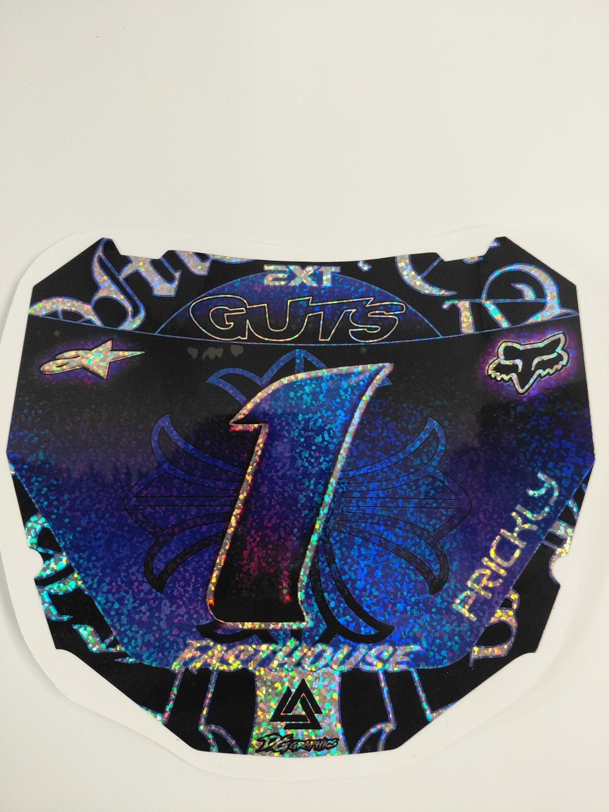 Special fatbike odi plate sticker Holo blue Sparkle, Motoren, Ophalen of Verzenden