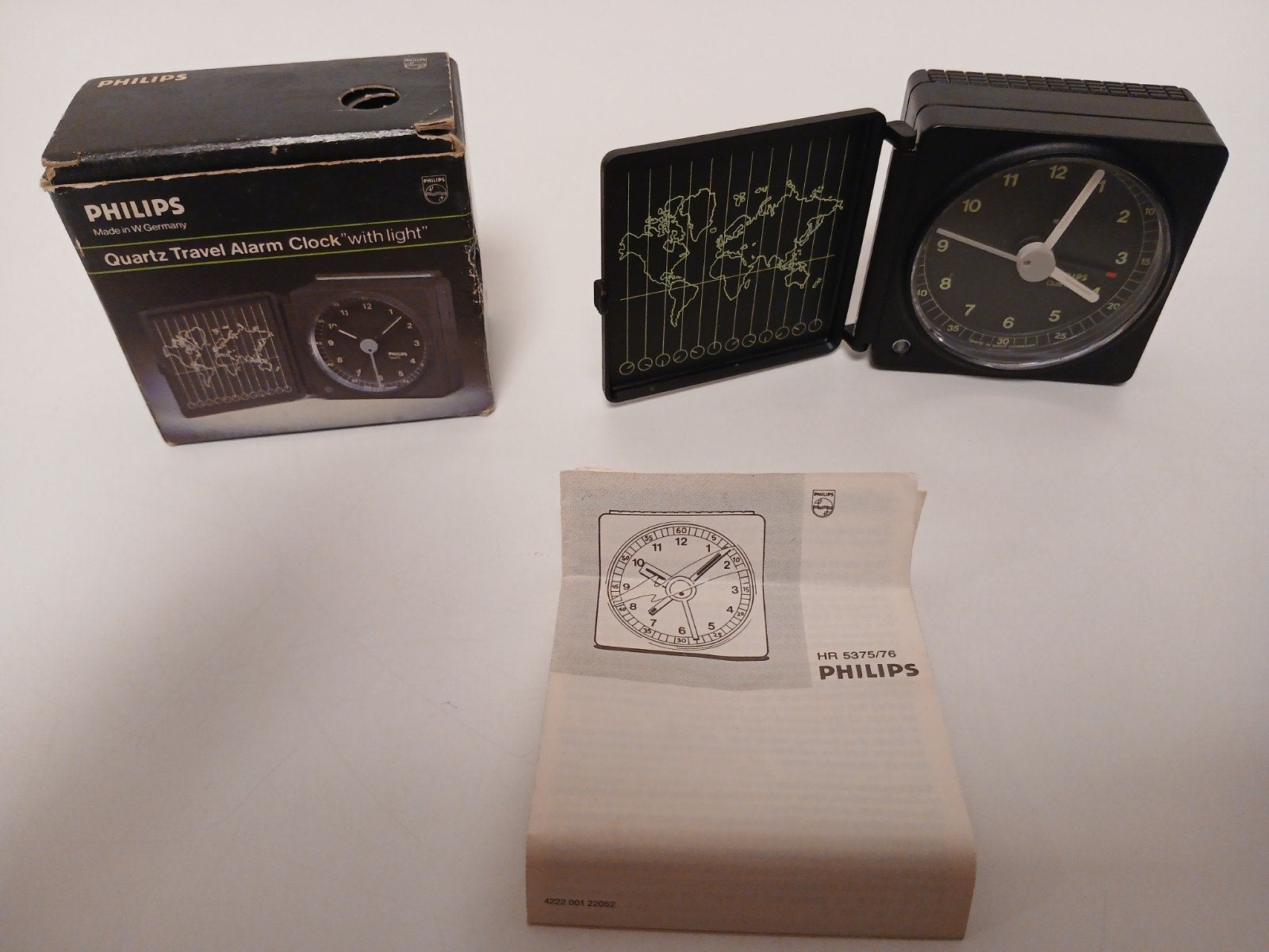 vintage Philips HR5376 alarmklok analoge reiswekker, Ophalen of Verzenden