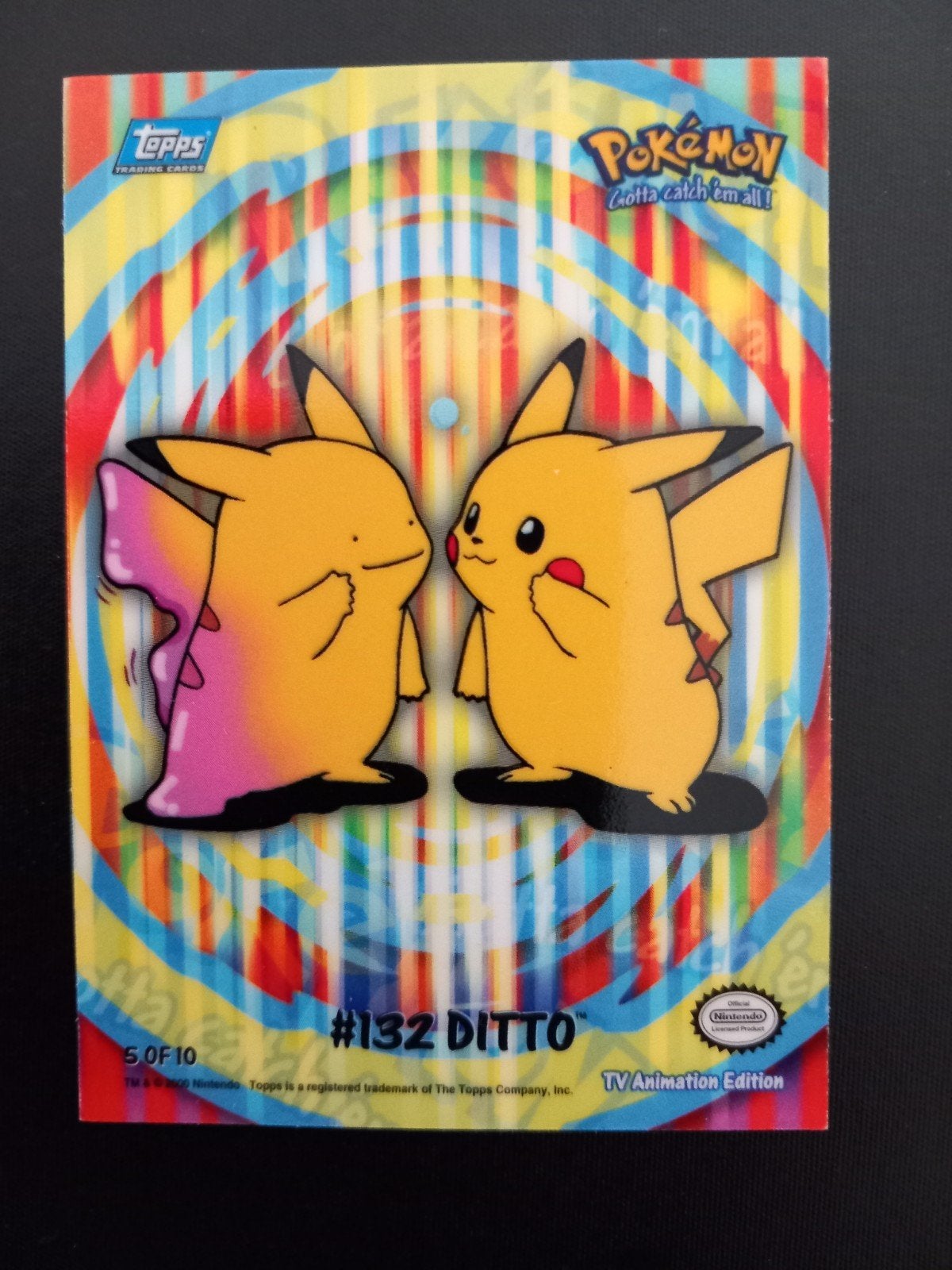 Pokémon Topps Trading Cards - Ditto, Pikachu, Rattata  Arbok, Ophalen of Verzenden, Zo goed als nieuw, Meerdere kaarten