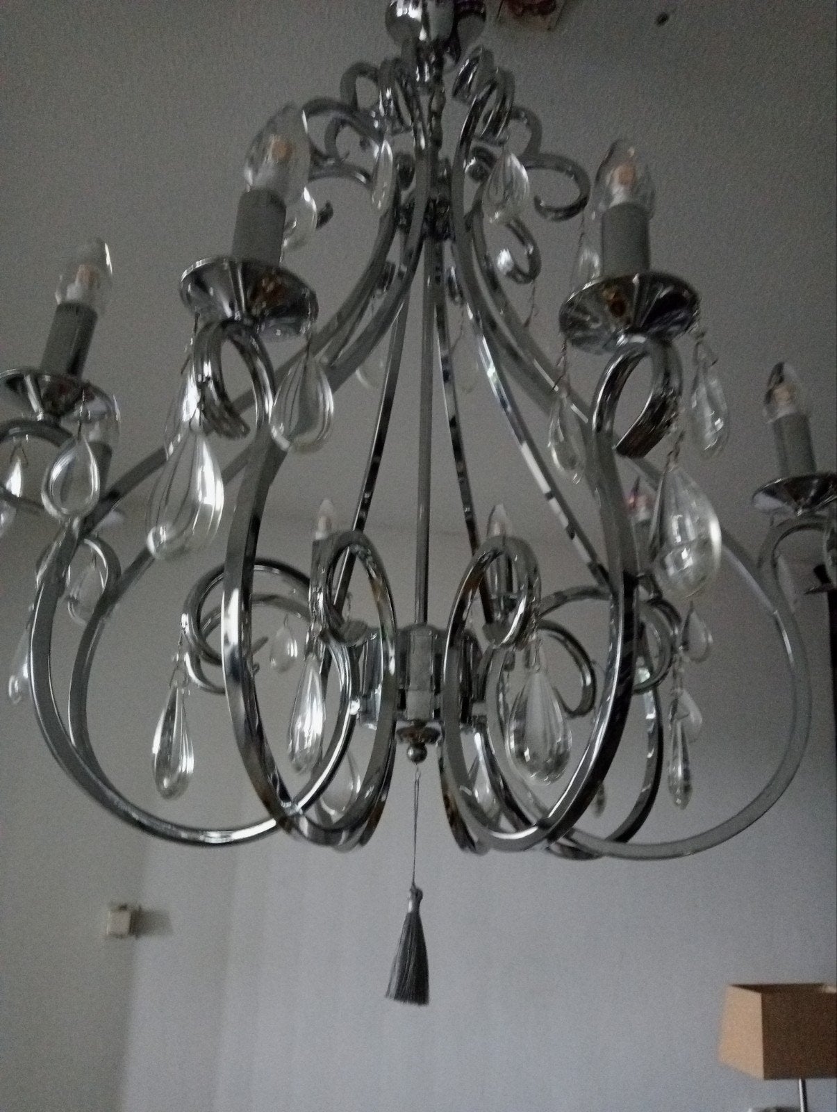 kroonluchter met kristallen Led verlichting (G9 fitting), Wit, Overige merken, Gebruikt, Kunststof