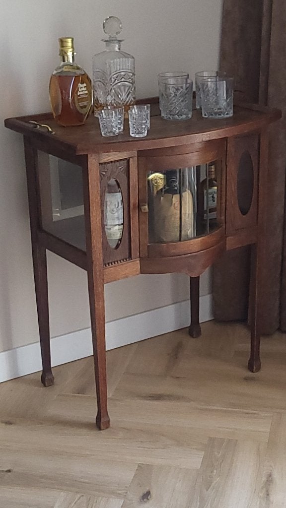 Antieke Butlertafel Kast Dumbwaiter Display drankkast, Antiek en Kunst, Ophalen of Verzenden