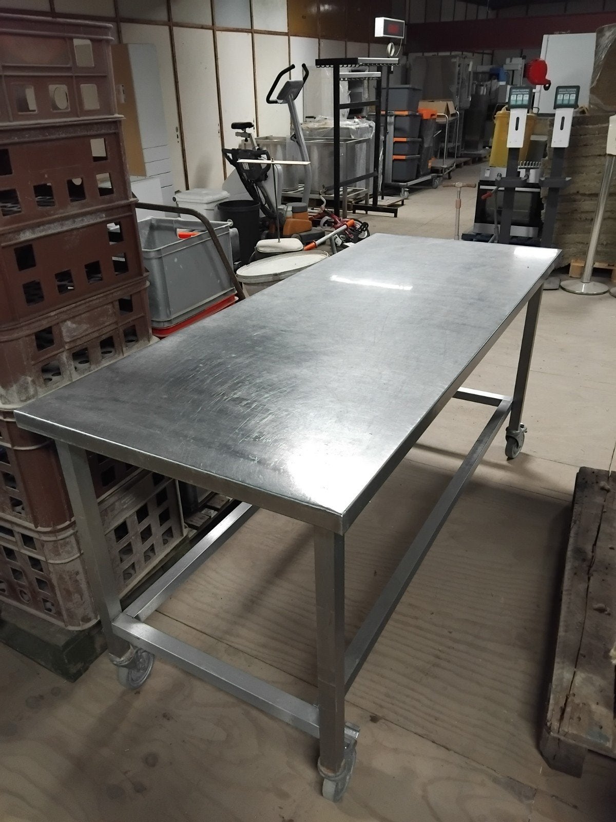 Verrijdbare RVS Horeca Werktafel 180x75x90 cm, Ophalen, Overige typen, ., Zo goed als nieuw