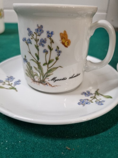 kop en schotel bloemen kronester bavaria, Antiek en Kunst, Antiek | Servies los, Ophalen of Verzenden