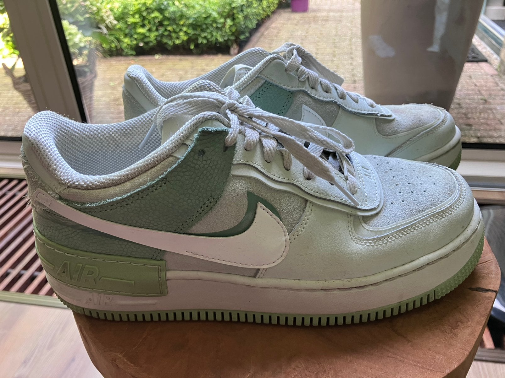 Nike Air Force 1 shadow pistachio frost maat 40 als nieuw, Wit, Ophalen of Verzenden, Sneakers of Gympen, Zo goed als nieuw