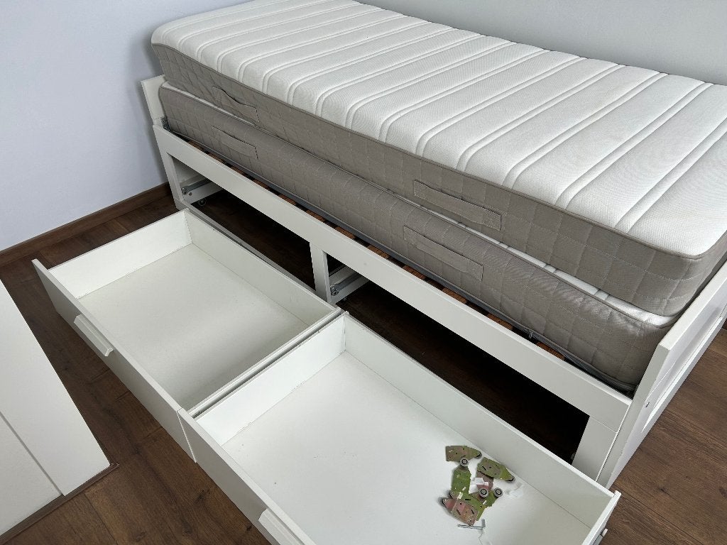 Bed en matras gratis af te halen, Ophalen, Gebruikt, Eenpersoons, Wit