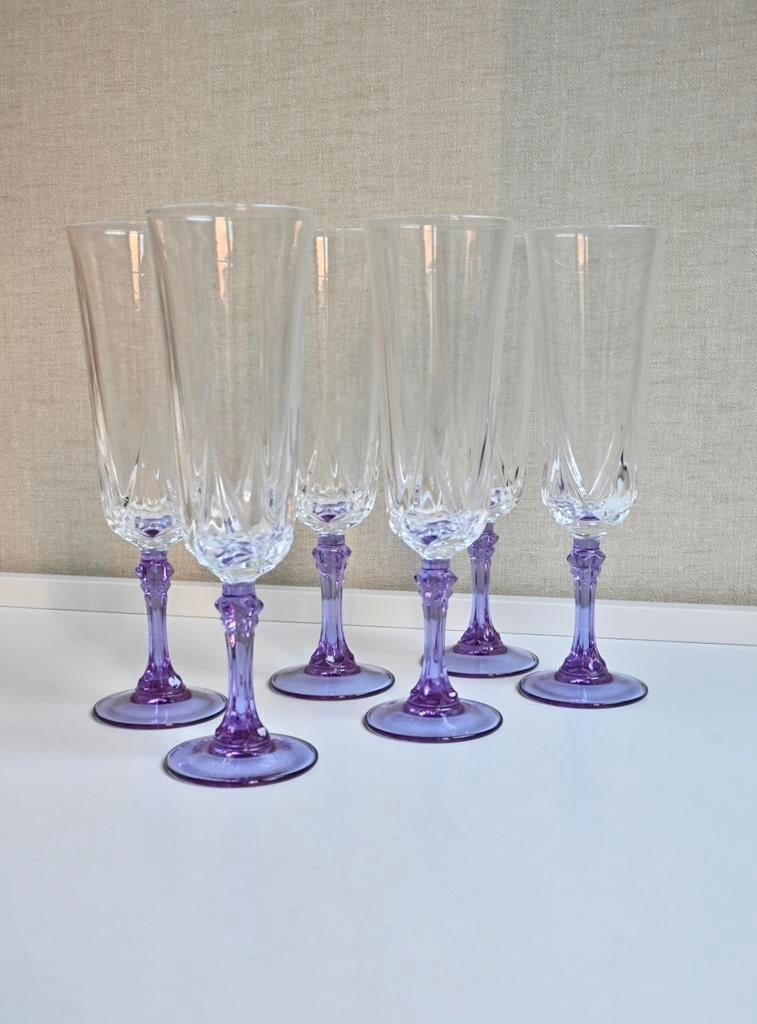 Cristal d'Arques - Durand champagneglazen - Auteuil Lilas., Antiek en Kunst, Antiek | Glas en Kristal, Ophalen of Verzenden