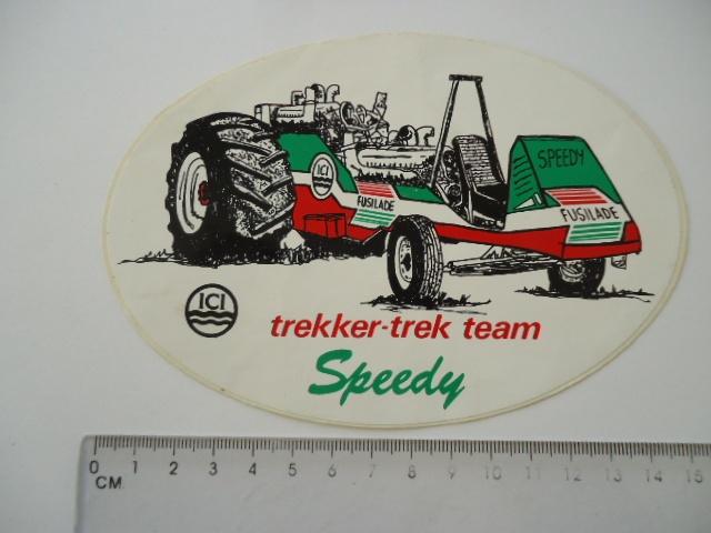 sticker oud Speedy trekker trek traktor pulling tractor agri, Verzenden, Zo goed als nieuw, Bedrijf of Vereniging