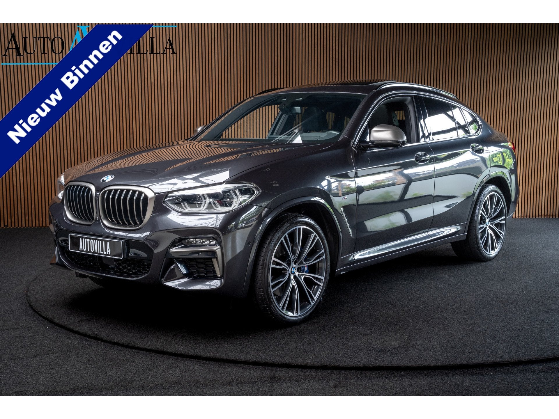 BMW X4 M40i HUD Panodak 360 Harman K Leer ACC Navi Keyless, Automaat, Dealer onderhouden, Gebruikt, Zwart