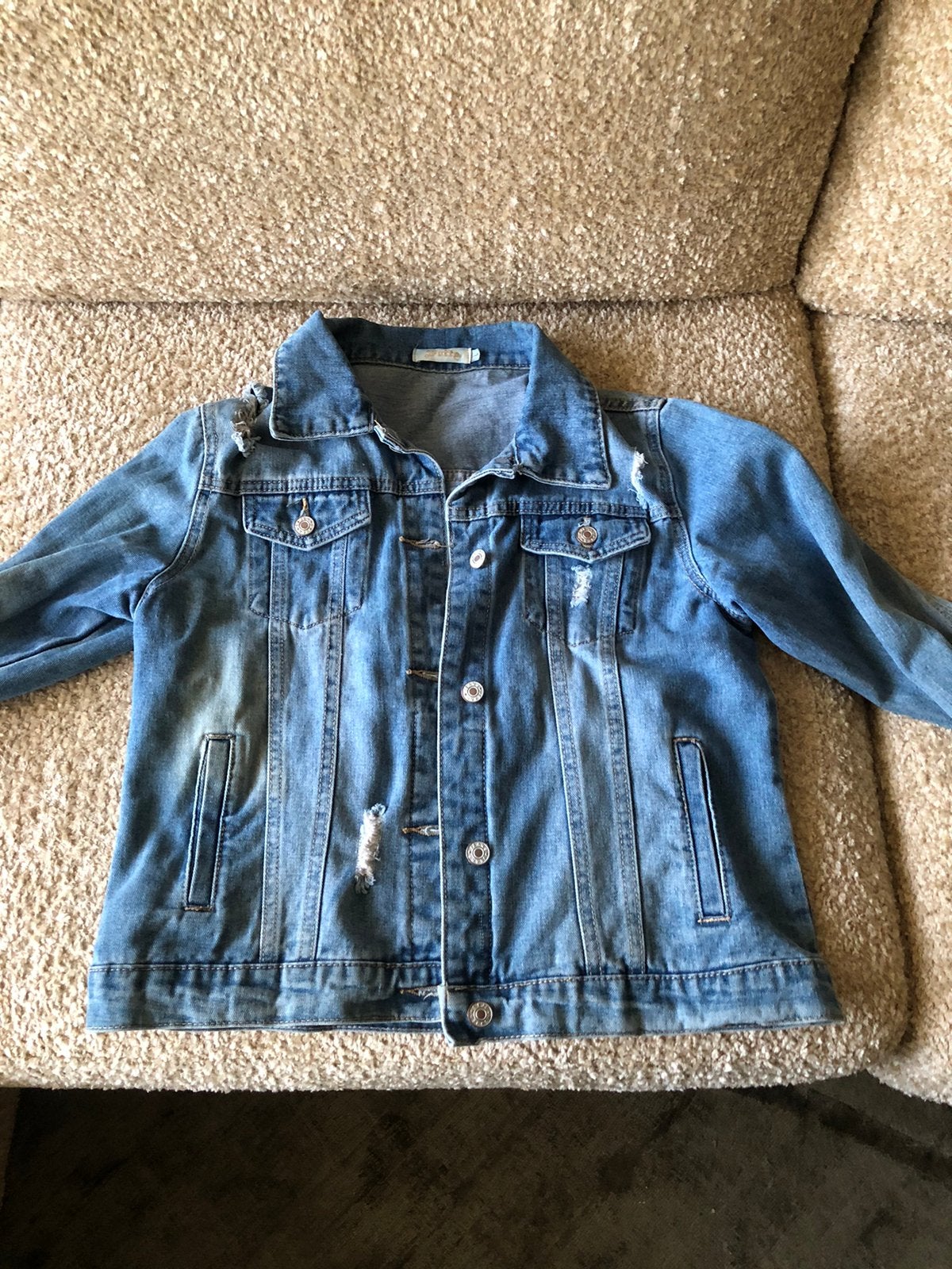 Spijkerjasje maat L, Kinderen en Baby's, Kinderkleding | Maat 104, Ophalen of Verzenden, Zo goed als nieuw, Meisje, Jas