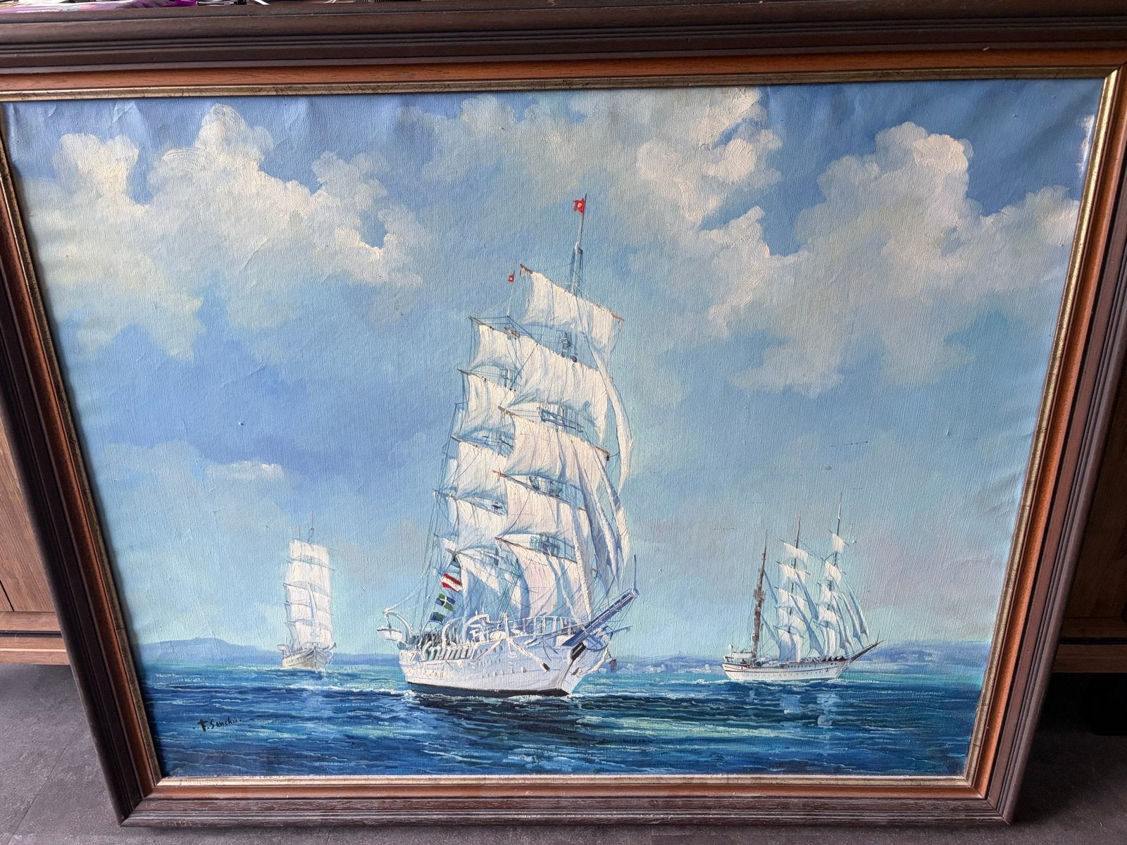 Zeilschip F. Sanchis - Spaanse marineschilder, Ophalen, Maritiem / water, Doek, Realistisch