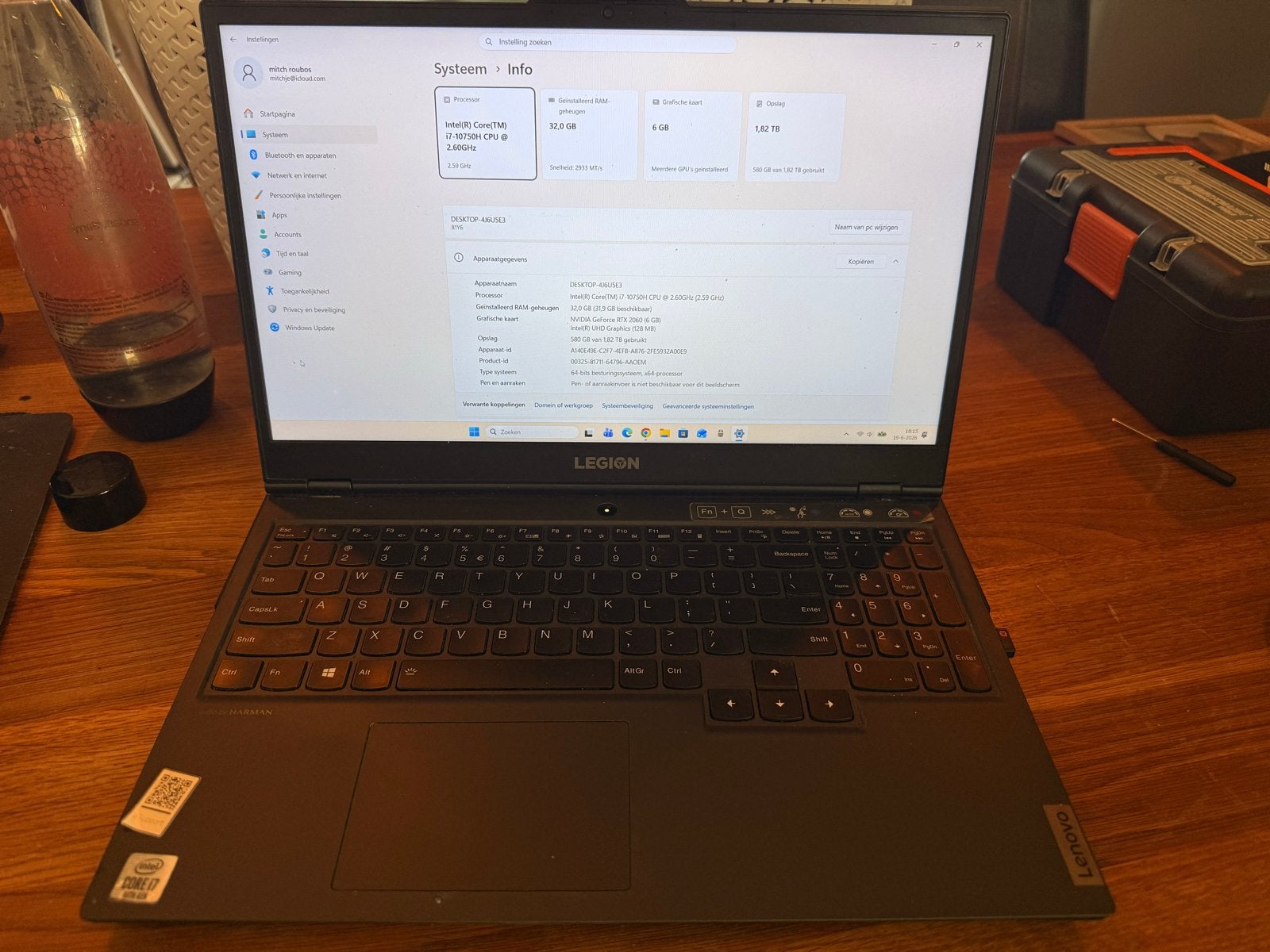 Lenovo Legion 5i Gaming Laptop - i7-10750H, RTX 2060, 32GB R, Computers en Software, Windows Laptops, Met videokaart, 2 tot 3 Ghz