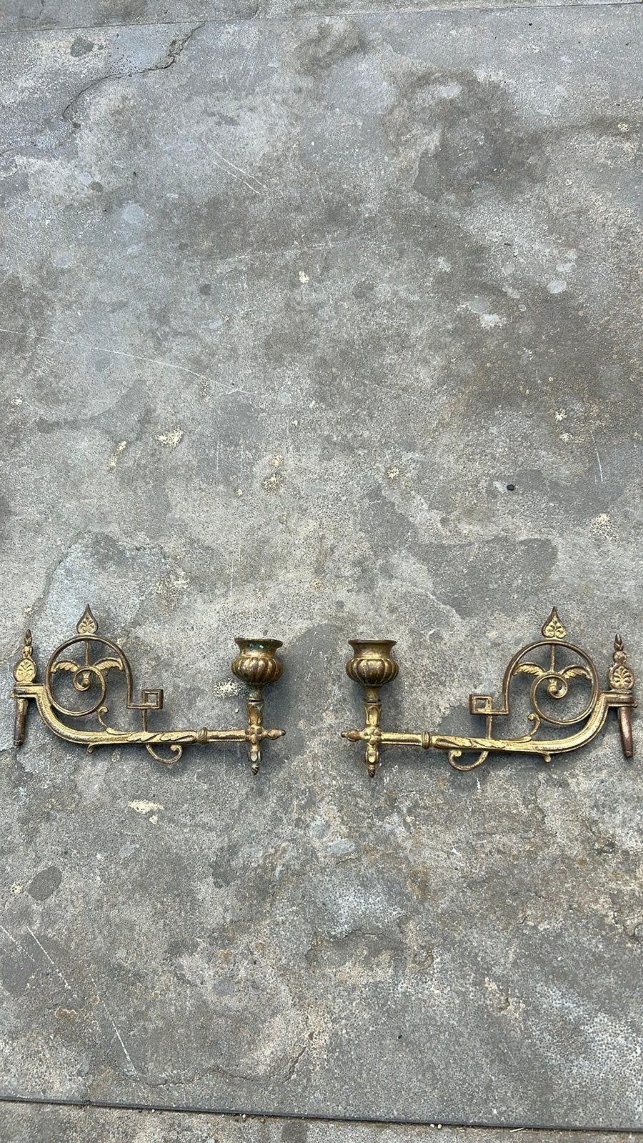 Piano kandelaars messing, Ophalen, Koper of Brons