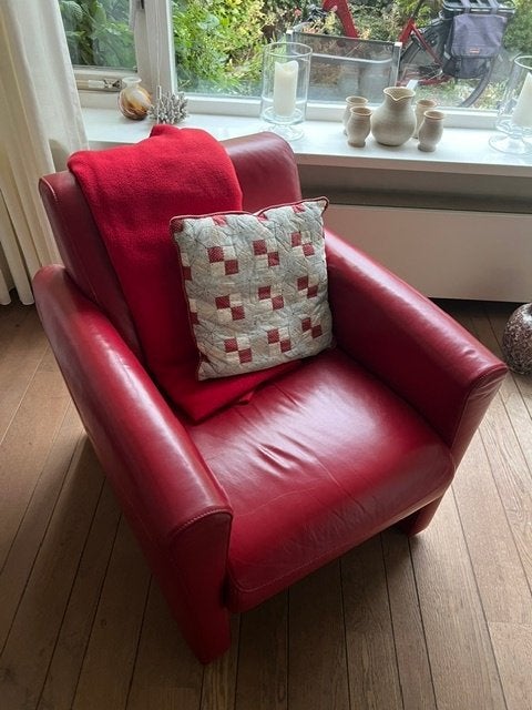 Fauteuile, leer merk Montel, Huis en Inrichting, Ophalen, Minder dan 50 cm, Zo goed als nieuw, Modern