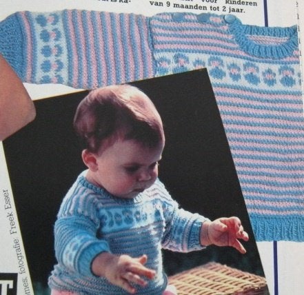 Breipatroon  Baby trui  9 - 12 - 18 mnd   nr  3205, Hobby en Vrije tijd, Verzenden, Nieuw, Breien, Patroon of Boek