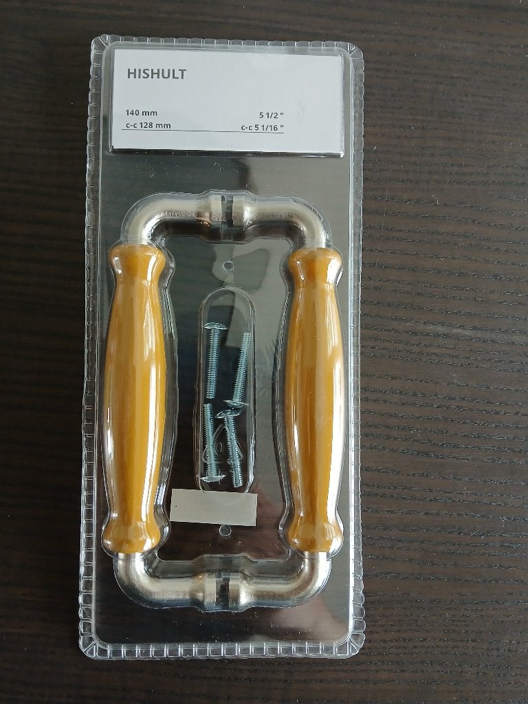 Ikea Hishult, handgreep handgrepen. Set van 2, geel., Minder dan 50 cm, Nieuw, Ophalen of Verzenden, Minder dan 25 cm