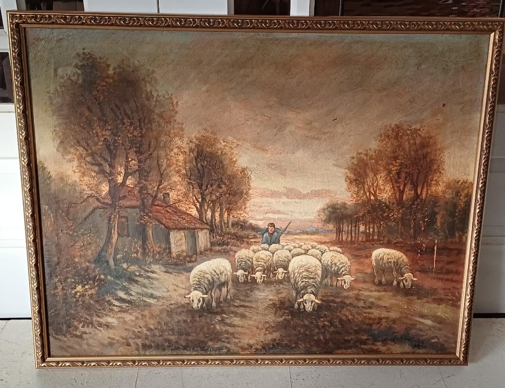 Schilderij herder/schapen 1890?, Ophalen