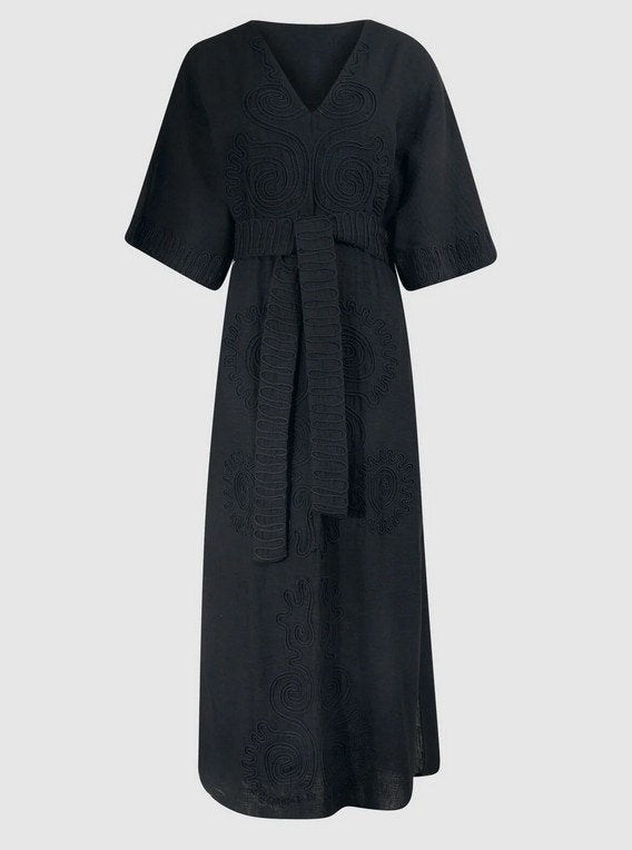 Tonal Maxi Jurk Zwart By Lonneke s/m *~~nieuw~~*, Verzenden, Zwart, Nieuw, Maat 36 (S)