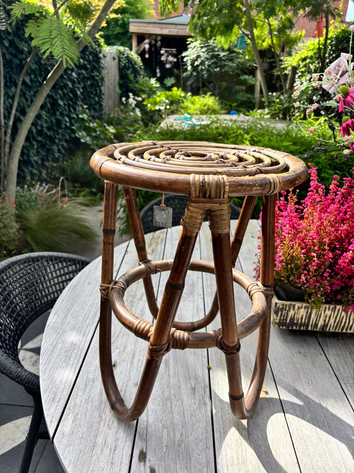 Ronde Rotan Kruk, Ophalen, Gebruikt, Hout