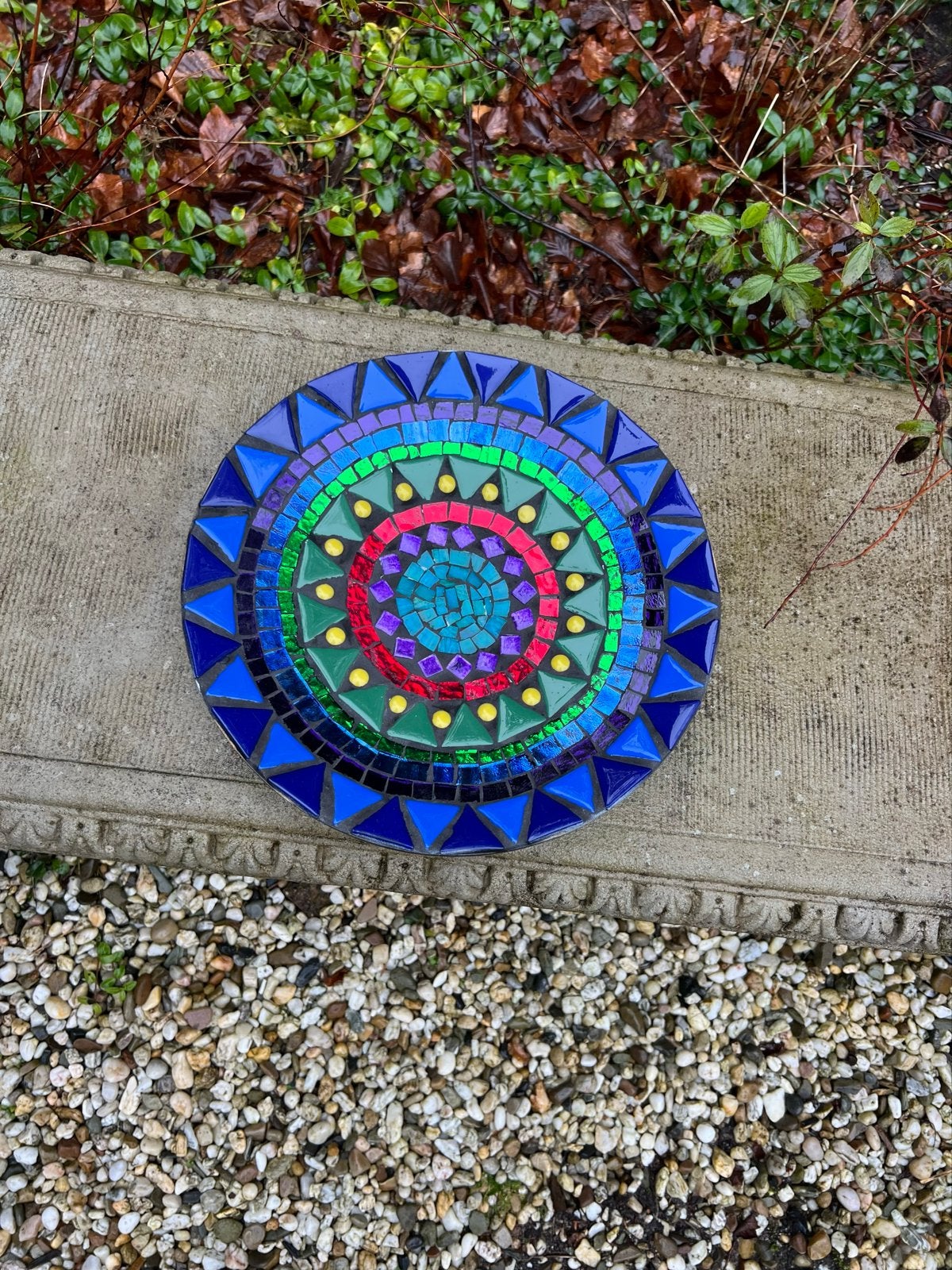 Handgemaakte Mozaïek Schaal/Wanddecoratie 30cm doorsnede, Meerkleurig, Overige stijlen, Nieuw, Ophalen of Verzenden