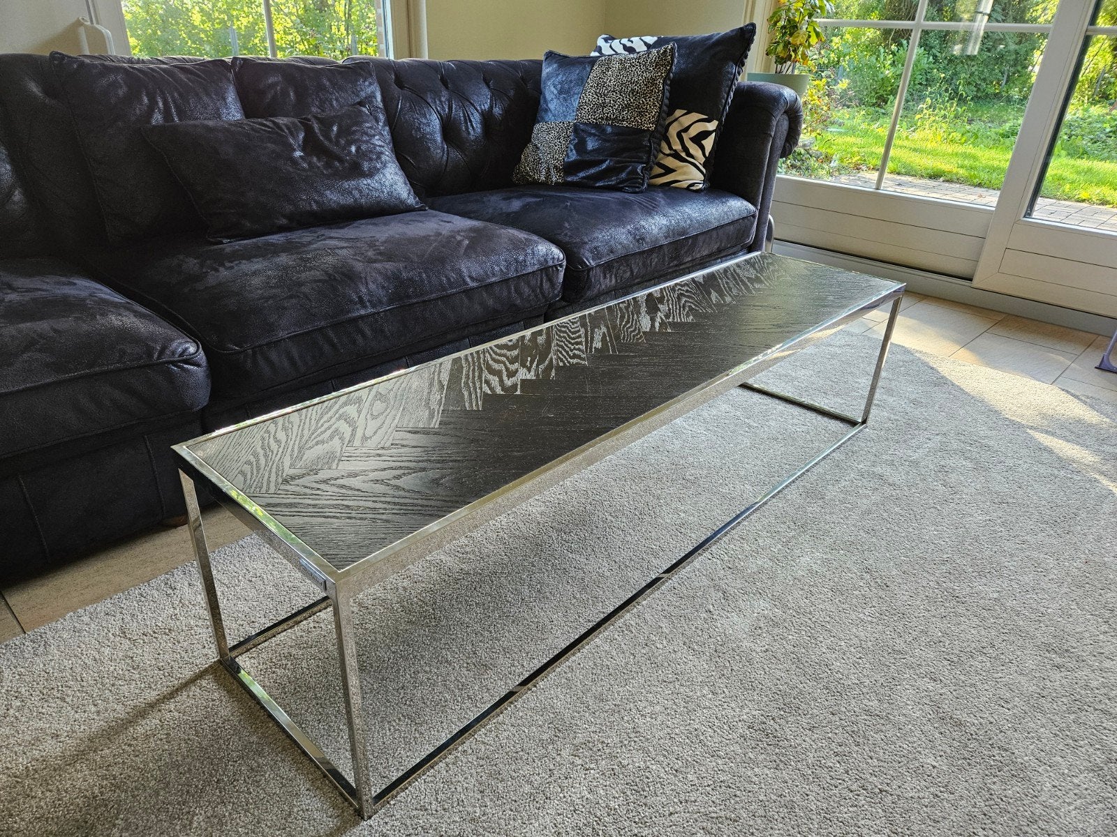 Nieuwe Richmond Interiors salontafel Black Bone Design, Huis en Inrichting, Ophalen, Minder dan 50 cm, Nieuw, 150 tot 200 cm