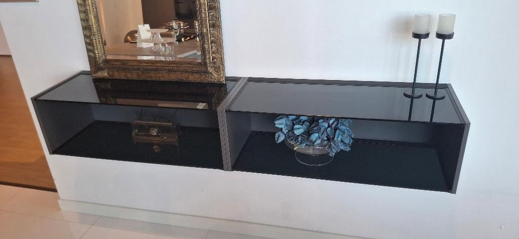 vitrinekast glas 2x900mm breed 300mm hoog MOET WEG !!!, Huis en Inrichting, Kasten | Vitrinekasten, Ophalen, 150 tot 200 cm, Nieuw