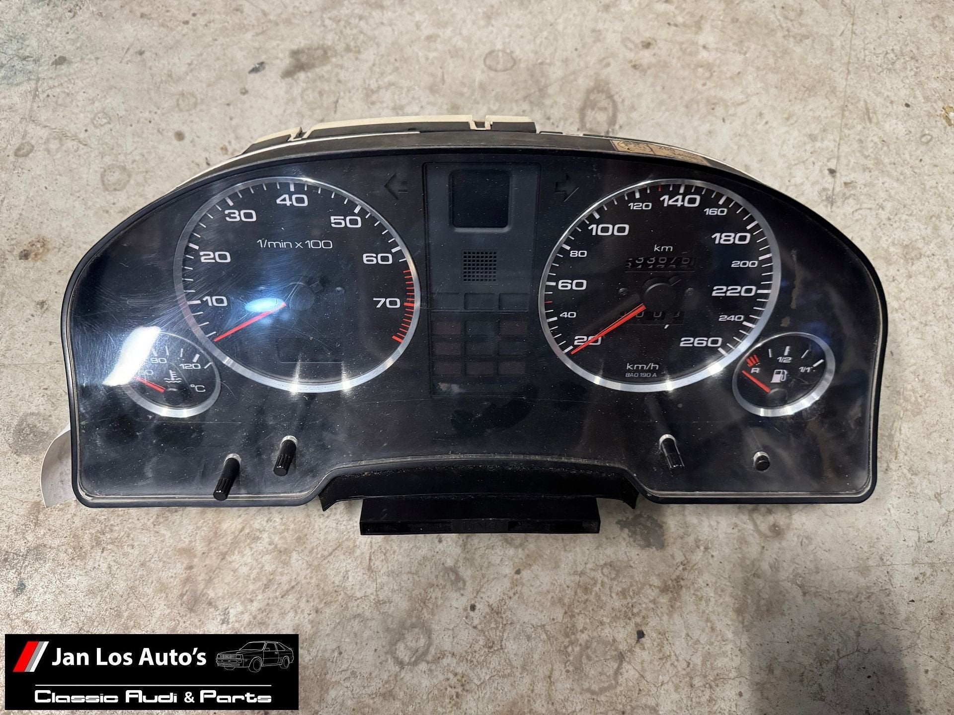 Audi 80 B4 Cabrio Coupe instrumentenpaneel 2.3E tellerklok, Gebruikt, -, -, -