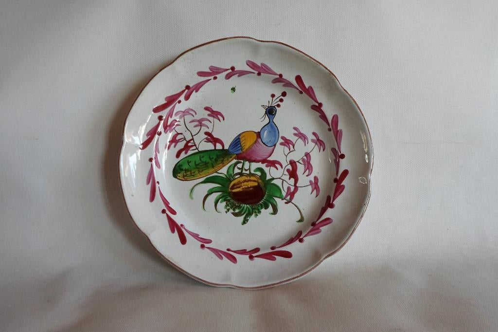 Faience Des Islettes Bord Pauw 18e Eeuw, Ophalen of Verzenden