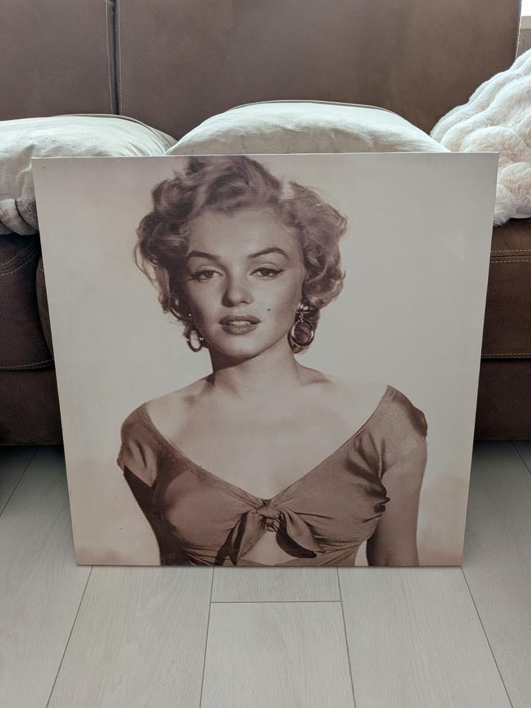 Portretfoto Marilyn Monroe op canvas., Ophalen of Verzenden, 50 tot 75 cm, Schilderij, 50 tot 75 cm