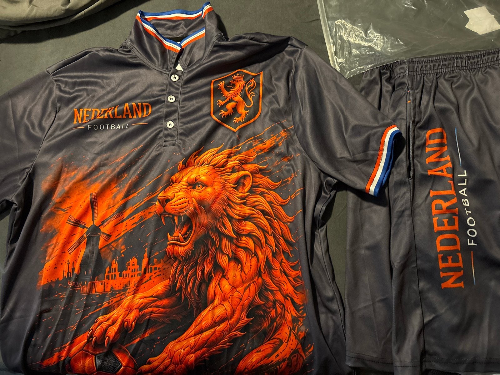 Nederland Voetbal Trainingspak - Maat L (valt als XL), Ophalen of Verzenden, Voetbal, Grijs, Maat 56/58 (XL)