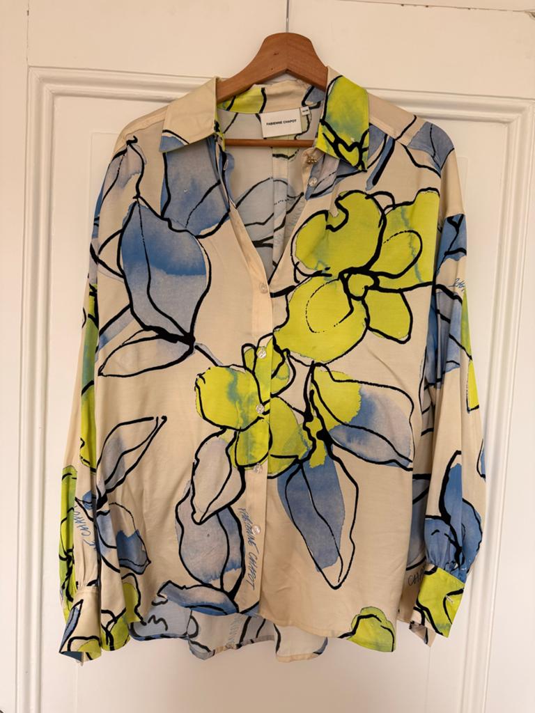 Fabienne Chapot blouse met bloemenprint, Ophalen of Verzenden, Zo goed als nieuw, Maat 34 (XS) of kleiner, Beige