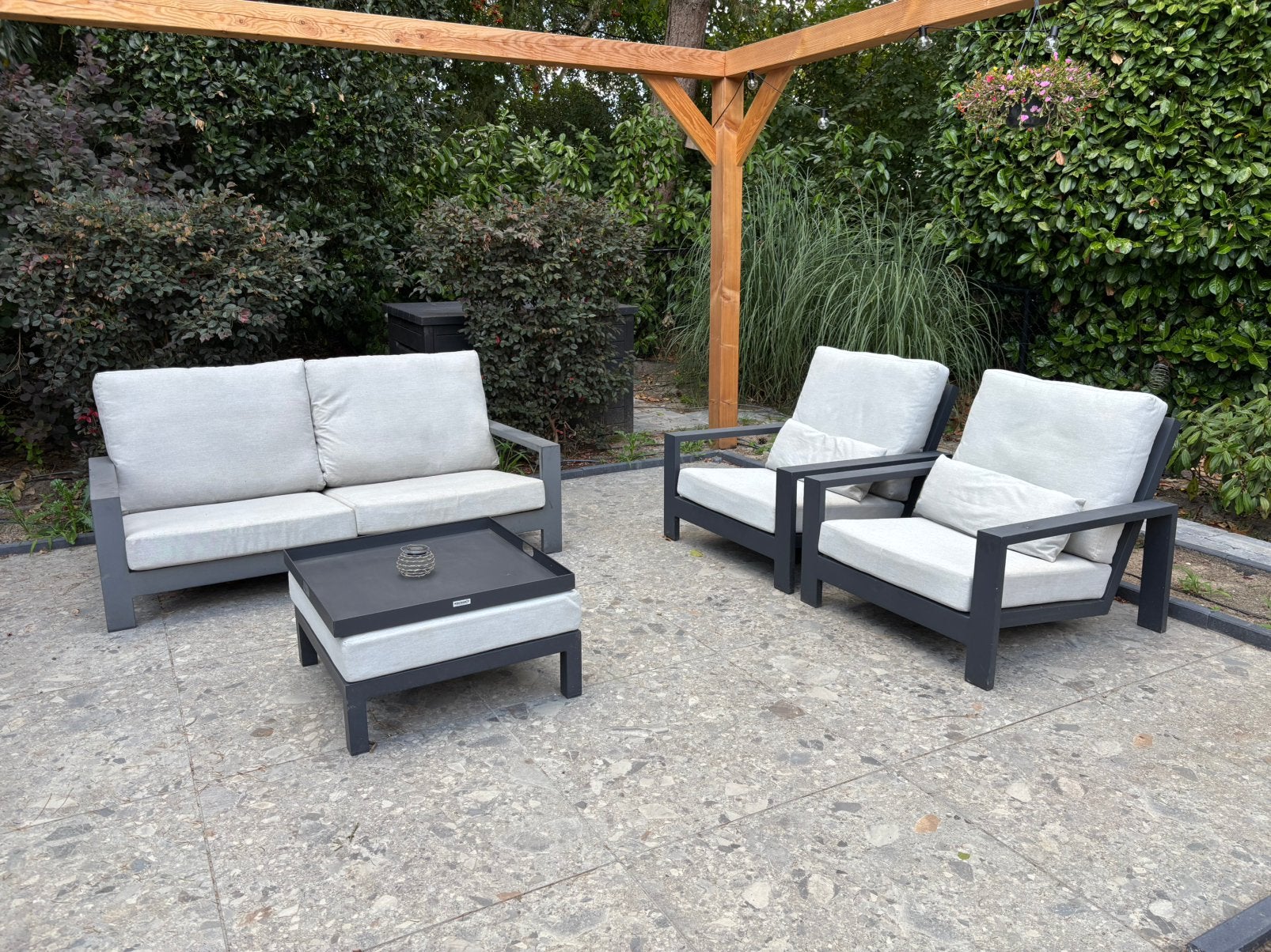 Kees Smit loungeset Bellegio Vezzano, 4 pers, bank + stoelen, Ophalen, 4 zitplaatsen, Gebruikt, Aluminium