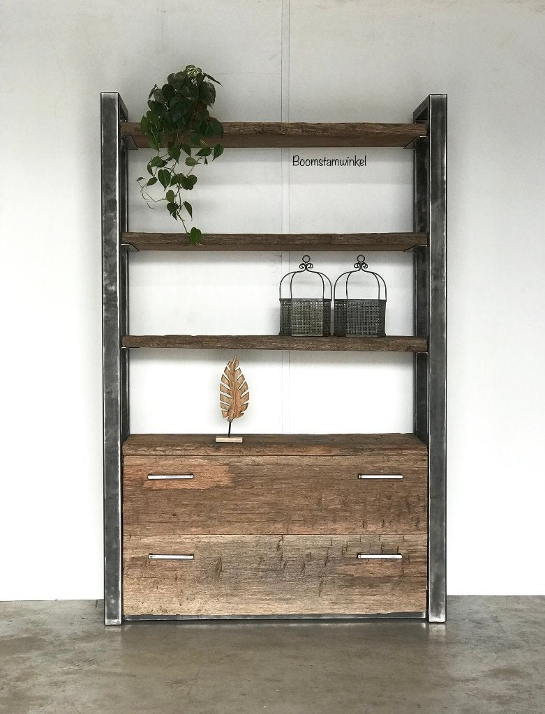 Ladekast | Boekenkast | Wandmeubel | Vakkenkast | Kast hout, Met plank(en), 100 tot 150 cm, 200 cm of meer, Nieuw