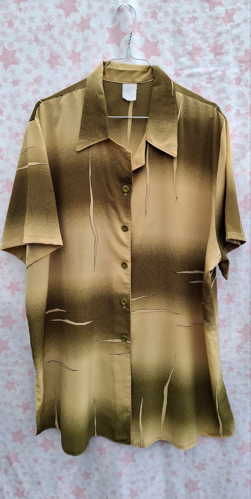 Vintage blouse, meer 44/46 - XXL/XXXL - groentinten - 90's, ,, Maat 46/48 (XL) of groter, Ophalen of Verzenden, Vintage