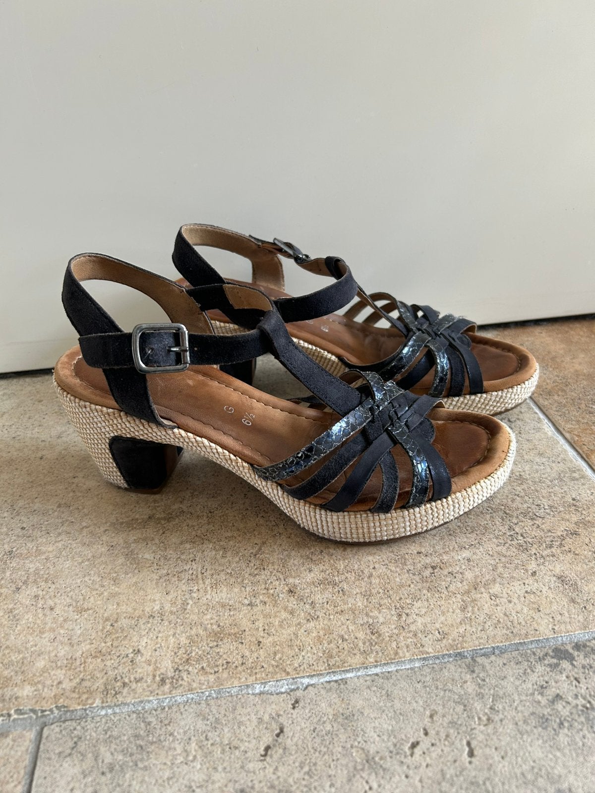 Zwarte Gabor Zomerschoenen met Bandjes maat 40 (6,5), Kleding | Dames, Schoenen, Zwart, Gedragen, Sandalen of Muiltjes, Ophalen of Verzenden