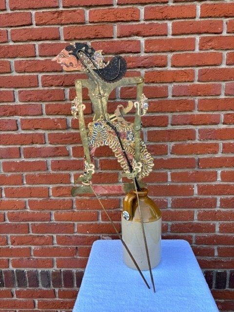Indonesische Wayang Kulit Schaduwpoppen (Java/Bali)., Natuurlijk materiaal, Overige typen, Geschilderd, Ophalen of Verzenden