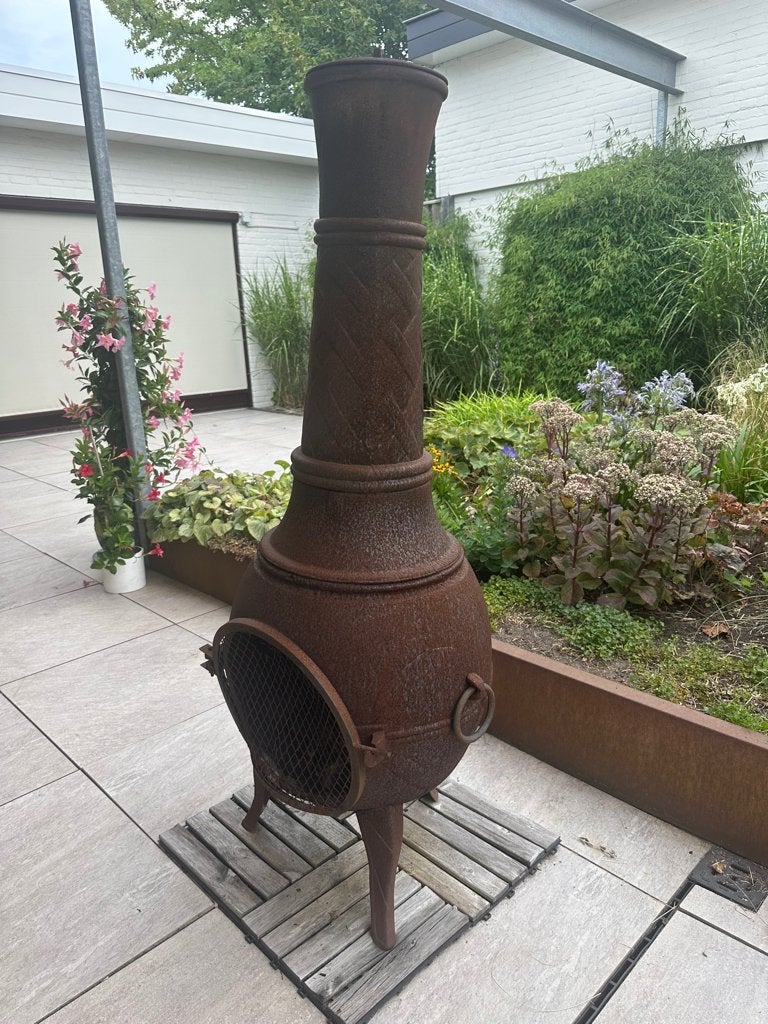 Authentieke zwaar gietijzeren terrashaard, Ophalen
