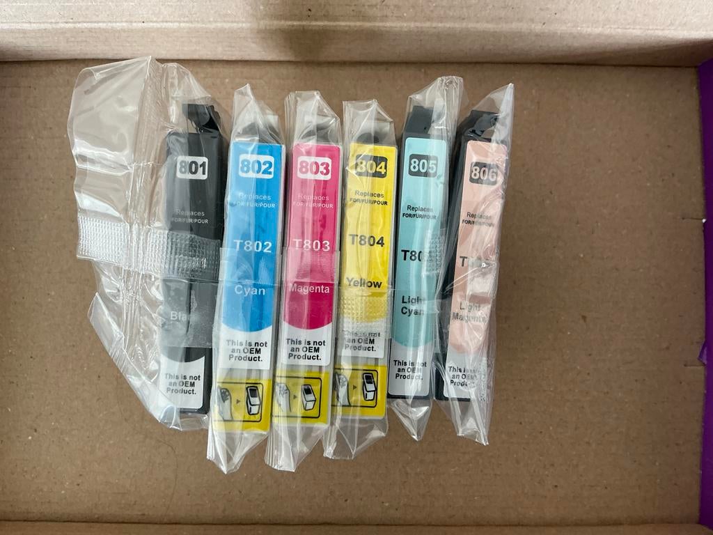 Epson Cartridges T801 t/m T806 - Complete Set, Ophalen of Verzenden, Nieuw, Cartridge