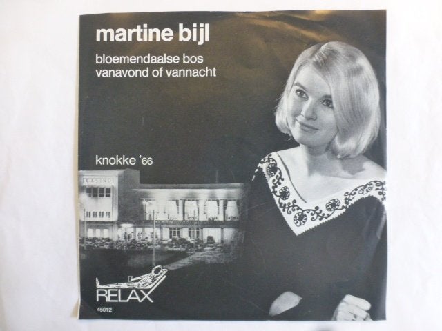 Martine Bijl. Bloemendaalse bos. / Vanavond of vannacht., Ophalen of Verzenden, Gebruikt, 7 inch, Nederlandstalig