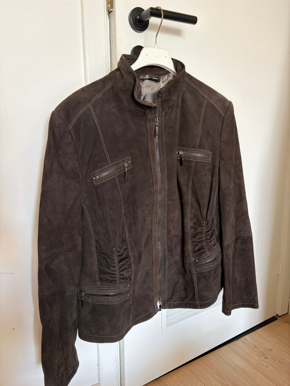 Suede jas, Ophalen, Zo goed als nieuw, Bruin