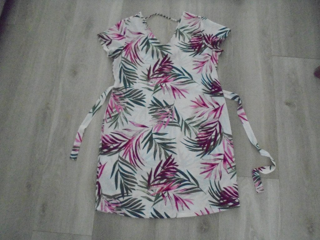 N80 Wit groen roze jurk ONLY maat 38, Maat 38/40 (M), Wit, Ophalen of Verzenden, Zo goed als nieuw