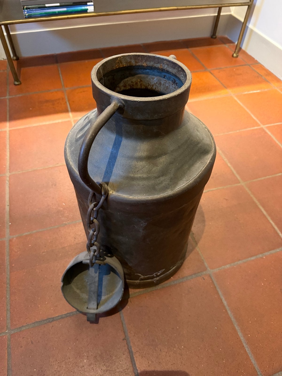 Oud massief melkblik - 60 cm hoog, 25 cm diameter, Ophalen