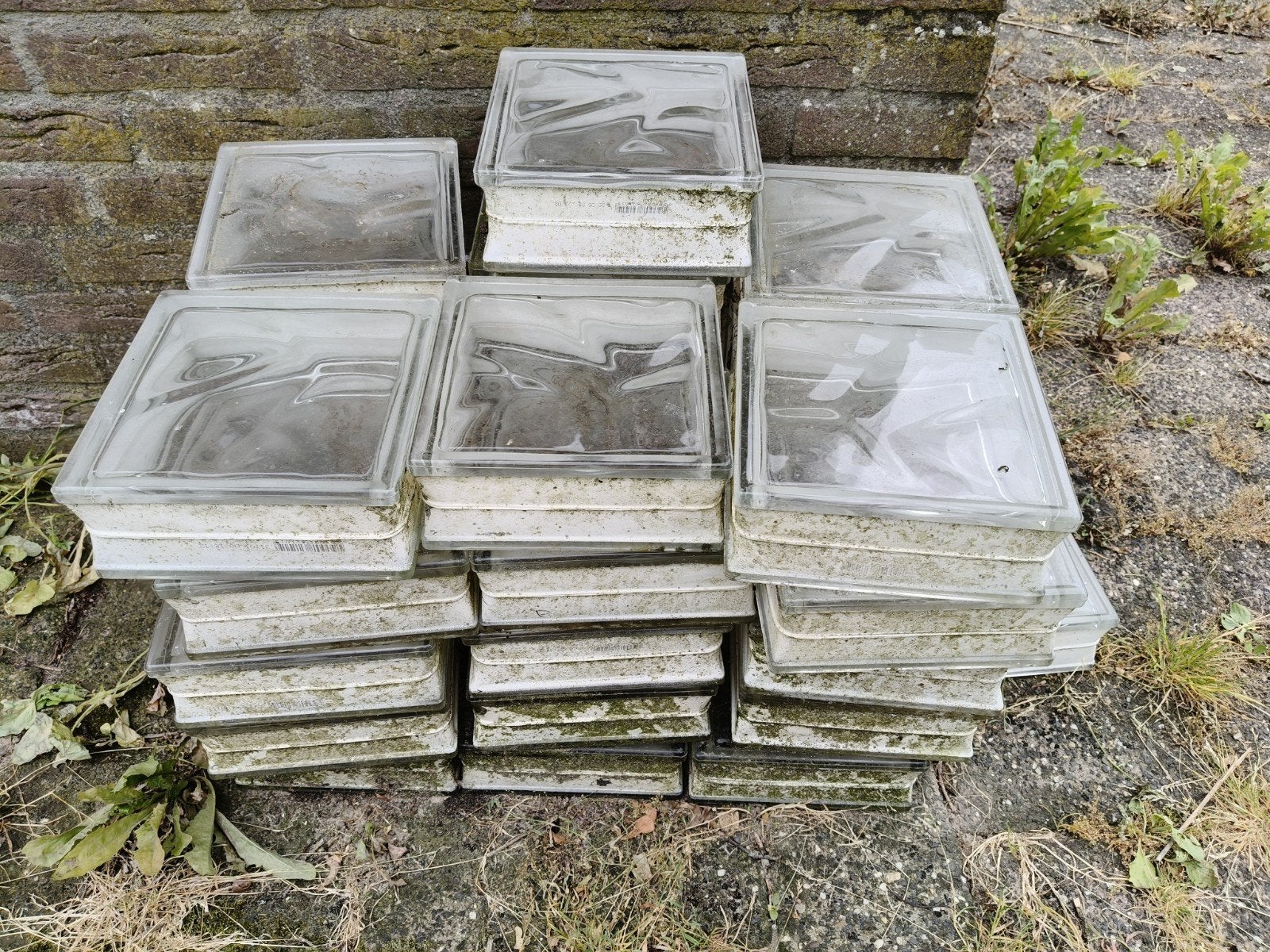 Glazen bouwstenen - 32 stuks, Doe-het-zelf en Verbouw, Glas en Ramen, Ophalen, Gebruikt, Overige typen