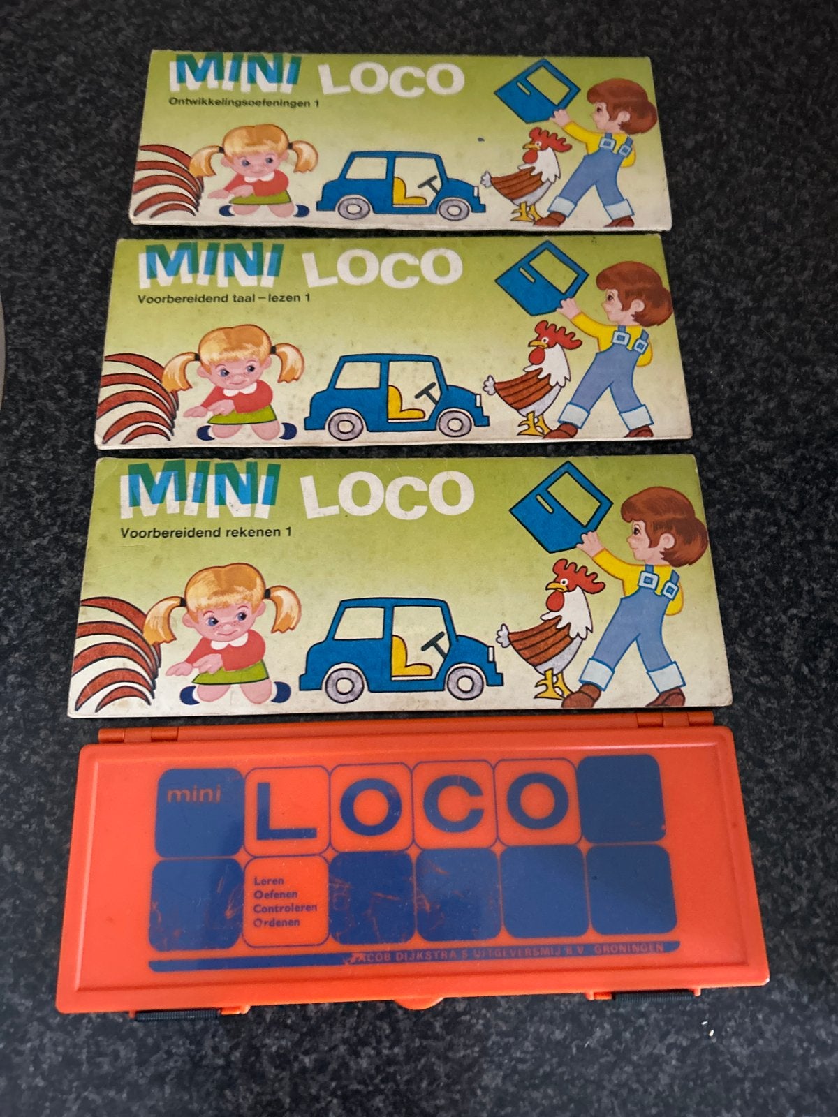 Mini Loco Spel met 3 Boekjes - Educatief Spel, Ophalen, Zo goed als nieuw, Taal en Lezen