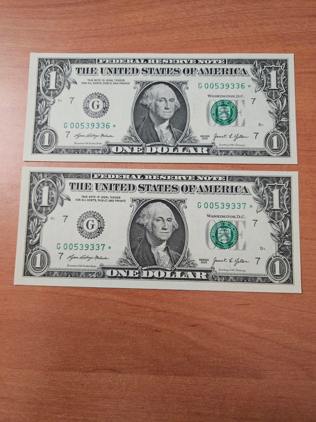 2x 1 dollar USA UNC 2021 jaar STER, Ophalen of Verzenden, Noord-Amerika, Setje