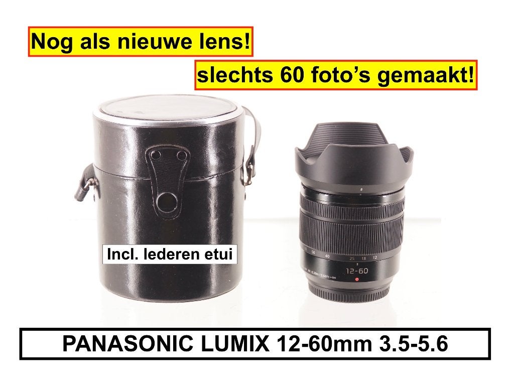 nog NIEUWE Panasonic LUMIX 12-60mm 3.5-5.6 OIS €169,99, Beschermhoes/tas, Micro Four Thirds, Nieuw, Ophalen of Verzenden