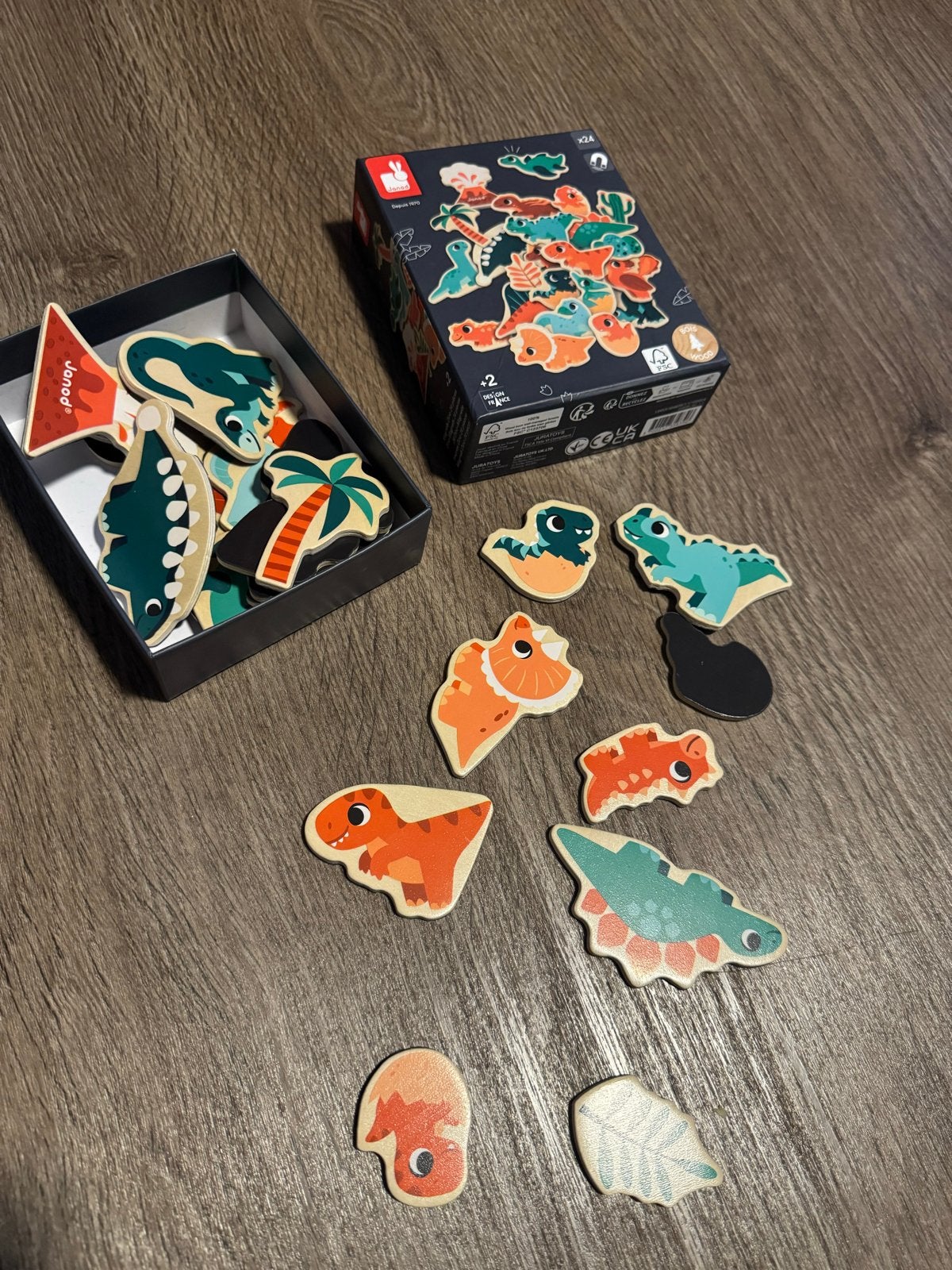 Janod Houten Magneten dino - Educatief Speelgoed, Ophalen of Verzenden, Zo goed als nieuw, Ontdekken