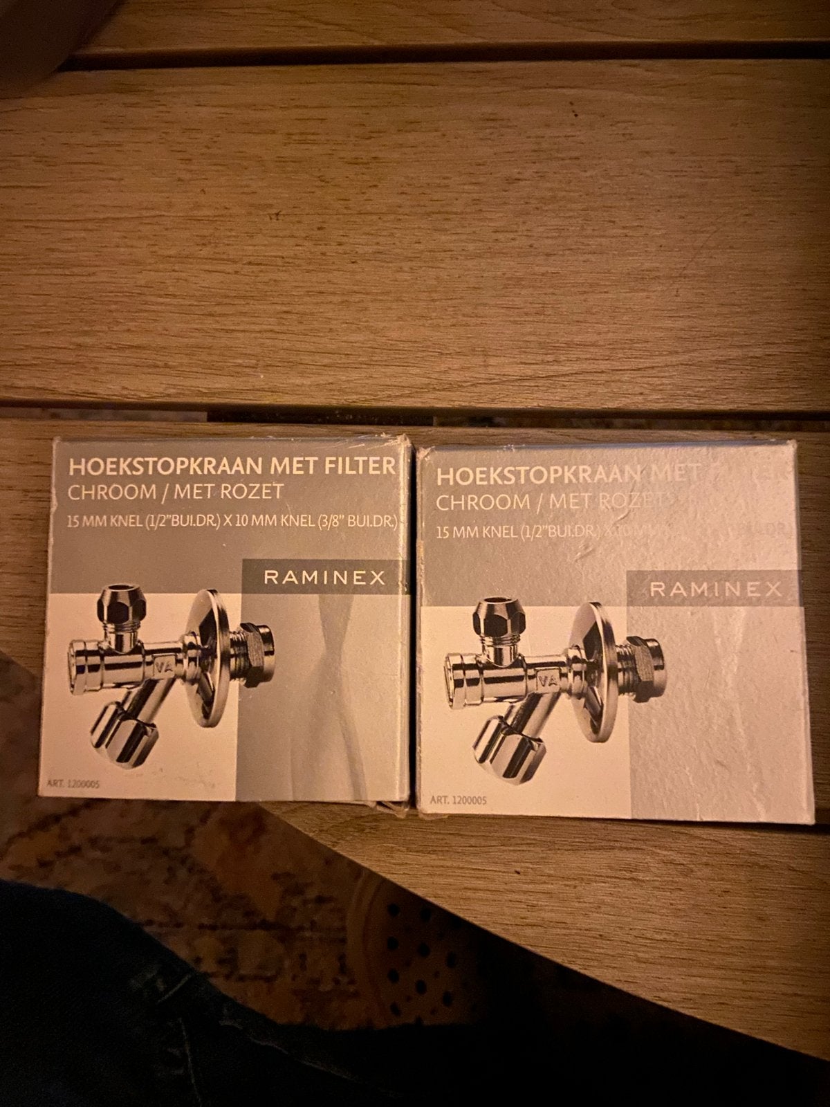 Raminex Hoekstopkraan met filter Chroom/Rozet, Ophalen of Verzenden, Nieuw, Chroom, Kraan