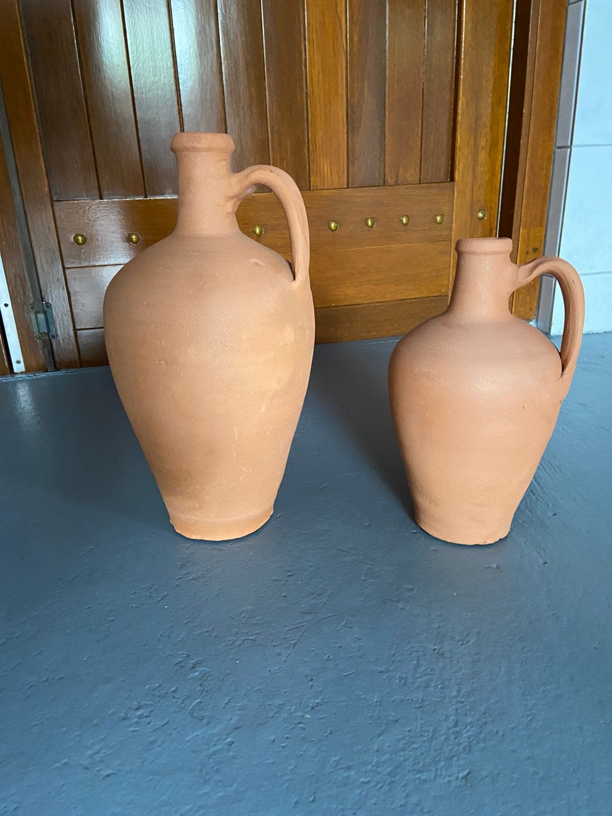 Terracotta kruiken met handvat, Ophalen, Zo goed als nieuw, Met handvat